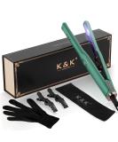 Mini Hair Straightener LED Display, Adjustable Temp 1/2 Inch Flat Iron - Tourmaline Titanium, Dual Voltage, Auto Shut Off - Green - Buy Online on GoSupps.com