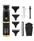 Professional Cordless Beard Trimmer & Hair Clippers for Men | Zero Gapped T-Blade with LCD | Rechargeable Edgers Black (Trimmer M6 - Buy Online on GoSupps.com