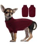 Buy Breathable Fat Dog Sweater for Christmas - Turtleneck Knitted Pet Clothing for French Bulldogs & Chihuahuas - Warm Burgundy XL Outfits - Buy Online on GoSupps.com