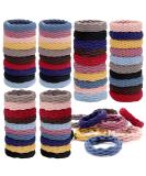 Seamless Cotton Hair Ties - 60 Elastic Ponytail Holders for Women & Girls | No Wrinkle Soft & Durable | 10 Colors & 4 Styles for Thick Hair - Buy Online on GoSupps.com