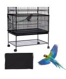 Large Bird Cage Cover, Daoeny Bird Cage Seed Catcher, Adjustable Soft Airy Nylon Mesh Net, Birdcage Cover Skirt Seed Guard for Parrot Parakeet Macaw African Round Square Cages Black - Buy Online on GoSupps.com
