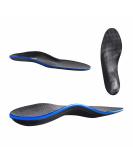 High Arch Support Orthotics for Plantar Fasciitis - Carbon Fiber PU Insoles with Metatarsal Pad & PORON Cushion - Durable Foot Pain Relief for Men 13-13.5/Women 15-15.5 - Black - Buy Online on GoSupps.com