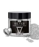 Buy Silver Edible Glitter Powder - 30g | Perfect for Drinks Cakes & Cocktails - Metallic Food Coloring - Buy Online on GoSupps.com