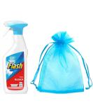 Flash with Bleach Multi-Purpose Cleaner Trigger Spray 3 in 1 Formula Removes up to 100% of Tough Stains 450ml Fresh Scent Hygiene + Our Gift for You: Organza Bag 9 x 7 x 0.1cm - Buy Online on GoSupps.com