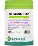 Lindens Vitamin B12 1000mcg Cherry Sublingual Tablets - 100 Pack | UK Manufacturer | Red Blood Cell Formation & Fatigue Reduction | Fast Absorption - Buy Online on GoSupps.com
