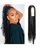 Kalyss Triangle Knotless Twist Braided Wig Full Lace Front with Baby Hair - Black-1B - Buy Online on GoSupps.com