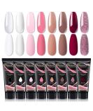 Wakaniya Poly Gel Nail Kit - 8 Colors for Fast Nail Extensions & Design | Starter-Friendly | Clear White Nude Pink 120ml - Buy Online on GoSupps.com