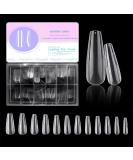 500PC Long Coffin Nail Tips - Ballerina Full Cover Press On Nails | 10 Sizes for DIY Nail Salon - Buy Online on GoSupps.com