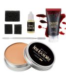 DE'LANCI Pro SFX Makeup Scars Wax Kit for Halloween - Fake Wound Moulding Skin Wax with Spatula, Sponge, Fake Blood & Skin Extension Oil (60g/2.12 Oz) - Buy Online on GoSupps.com