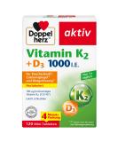Doppelherz Vitamin K2 + D3 1000 IU - Supports Healthy Bones - 120 Mini Tablets | Buy Internationally - Buy Online on GoSupps.com