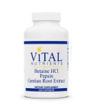 Vital Nutrients Betaine HCl with Pepsin & Gentian Root Extract - 225 Capsules for Digestive Health - Buy Online on GoSupps.com