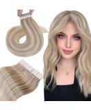 Hetto Tape Extensions - Real Hair Blonde Recovery Tape Remy Ash #18A/613 35cm 50g - Smooth & Seamless Tape-In Extensions - Buy Online on GoSupps.com