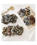 11pcs Cheetah Print Hair Scrunchies Pack for Women and Girls - Leopard Chiffon Scrunchie Holder with Elastic Hair Ties - Trendy Animal Print Hair Accessories - Buy Online on GoSupps.com