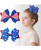 Independence Day Glitter Hair Clips 2pcs for Girls & Women - Stars and Stripes Hair Bows for Fourth of July & Memorial Day - Buy Online on GoSupps.com