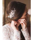 Kercisbeauty Handmade Wedding Crystal Hair Combs with Pearls - Rustic Bridal Headpiece (Silver) - Buy Online on GoSupps.com