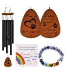 Pet Memorial Wind Chimes with Rainbow Bridge Bracelet - Sympathy Gifts for Loss of Dog or Cat - Buy Online on GoSupps.com
