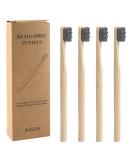 Eco-Friendly Bamboo Toothbrush Set - 4 Soft Bristles Biodegradable & Travel-Friendly Natural Toothbrushes for Adults & Families - Buy Online on GoSupps.com