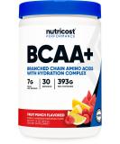 Nutricost BCAA + Hydration Powder (Fruit Punch) - 30 Servings | Gluten-Free Non-GMO Amino Acids & Hydration Complex - Buy Online on GoSupps.com