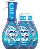 Dawn Platinum Powerwash Dish Spray & Dish Soap Refill Set Fresh Scent 1 spray + 2 refills Packaged The Perfect Dish Cleaner. - Buy Online on GoSupps.com