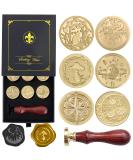 Wax Seal Stamp Gift Box Set - 6 Pcs Sealing Wax Stamps with Wooden Hilt - Vast Universe Series - Ideal for Cards, Envelopes, and Gift Packaging - Buy Online on GoSupps.com