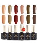 BISHENGYF Halloween Gel Polish Set - 6PCS 10ml Nail Kit for French Manicure & Halloween Nail Art - UV Gel Nail Polish Gifts for Women & Girls (Brown Series) - Buy Online on GoSupps.com