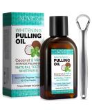 Coconut Pulling Oil - 120ml Mint Mouthwash | Natural Alcohol-Free Teeth Whitening & Gum Health | Includes Tongue Scraper - Buy Online on GoSupps.com