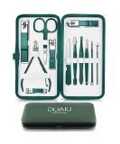 Nail Clippers Manicure Set DUAIU 12PCs Professional Nail Clipper Set Stainless Steel Pedicure Kit for Men Women Nail Care Tools Grooming Kit with Travel Case (Green) - Buy Online on GoSupps.com