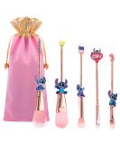 Cartoon Theme Stitch Makeup Brush Set 5Pcs with Storage Bag for Girl Women - Perfect Birthday Gift (Style 2) - Buy Online on GoSupps.com