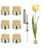 6-Piece Gold Kenzan Ikebana Flower Arrangers Set with Needle Straightener - Floral Fixed Tools for Small Vase Arrangement - Buy Online on GoSupps.com