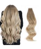 Remy Tape-In Hair Extensions | Invisible Sun-Kissed Balayage | Ash Brown to Dirty Blonde | 20 Pieces - 50g 50cm | #B8-18-60 - Buy Online on GoSupps.com