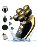 HerfsTec 6 Blade Head Shaver for Bald Men - Waterproof USB Charging & 5-in-1 Grooming Kit - Buy Online on GoSupps.com