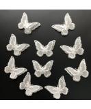 Qililandiy 10pcs Embroidery Butterfly Sew Iron On Patch Badge Wedding Bridal Dress Embroidered Applique Sewing Craft DIY (White) - Buy Online on GoSupps.com
