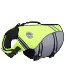 Vivaglory Neon Yellow Life Jacket for Large Dogs | Adjustable Durable & Safe - XL (79-99 cm) - Buy Online on GoSupps.com