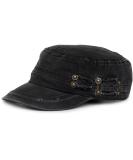 Stylbreaker Military Cap - Washed Destroyed Vintage Look Adjustable Unisex - Black 04023011 - International Shipping - Buy Online on GoSupps.com