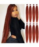 Leeven 8 Packs Copper Red Pre Stretched Braiding Hair 26'' Yaki Straight Texture EZ Braiding Crochet Braids for Box Braids Dark Ginger Pre-stretched Braiding Hair Extensions /26 Inch 350# 26 Inch (Pack of 8) 350# - Buy Online on GoSupps.com