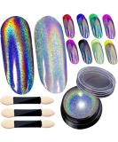 Holographic Nail Powder Set - Chrome Rainbow Unicorn Effect with Sponge Tool - 3pcs 0.04oz - Nail Art Glitter Dust for DIY Manicure - Buy Online on GoSupps.com