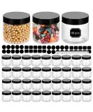 40 Pack 180ml Clear Plastic Jars with Black Lids | Refillable Round Containers for Slime & Beauty Products | Includes Pen & 80 Labels | 6oz - 40 Pack - Buy Online on GoSupps.com
