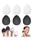 6 Piece Finger Powder Puff Set for Flawless Foundation Application - Black & White - Buy Online on GoSupps.com