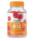 Lifeable Vitamin B12 1000 mcg Gummy Supplement - Natural Flavor for Energy & Mood Support - Gluten-Free Vegetarian Chewable B12 - 90 Gummies - Buy Online on GoSupps.com