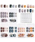 Kalolary 144PC False Nails Color Gradient Acrylic Fake Nails with Glue Stickers for Women & Girls | Perfect for DIY Nail Art Decoration - Buy Online on GoSupps.com