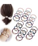 Winrase 3-in-1 High Elastic Rubber Band Hair Ties with Shiny Beads - Set of 24 | Loss-proof Hair Accessories for Women and Girls - Buy Online on GoSupps.com