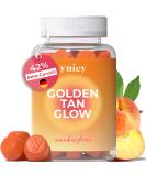 Yuicy Golden Tan Glow Gummy Bears - High-Dose Beta-Carotene Skin Vitamins for Long-Lasting Tan & Healthy Skin | Vegan | Made in Germany - 60 Count - Buy Online on GoSupps.com