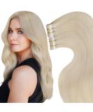 LAAVOO Invisible Tape Hair Extensions - Real Remy Hair #613 Hell Blond - 75cm Long - 20Pcs - 50g - Perfect for Seamless Volume - Buy Online on GoSupps.com