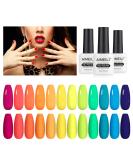 AIMEILI Neon Gel Nail Polish Set 8ml 12 Colours Spring Summer Pink Red Orange Green Blue Purple Gel Polish Soak Off UV LED Gel Nail Polishes Nail Art Gel Polish Gift Kit 23 KIT12-23_8ML 8 ml (Pack of 12) - Buy Online on GoSupps.com
