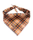 Lionet Paws Dog Bandana Headscarves | Triangular Scarf for Small Medium & Large Dogs | Orange & Black Checked Design - International Shipping Available - Buy Online on GoSupps.com