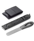VOGARB Portable Nail Clippers for Thick Nails - Ultra Slim Folding Design with Safety Lock and File - Double Head Curved Trimmer for Toenail and Fingernail - Wide Jaw Opening Cutter (Black) - Buy Online on GoSupps.com