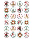 24 x Christmas Edible Cupcake toppers wafer paper Rice Fairy Cake Decorations Santa Snowman Tree Jingle Bells - Buy Online on GoSupps.com