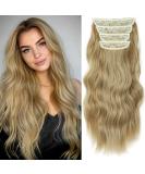 Hair Clip-In Extensions - Long Double Weft Synthetic Blonde Braid 50cm | Cheap Full Head 4-Pcs Wig with Highlights for Women - Buy Online on GoSupps.com