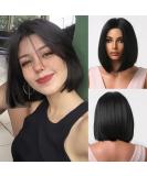 Testar 14 Inch Black Wig for Women - Short Heat-Resistant Bob Synthetic Hair | Glue-Free Everyday & Costume Wear - Buy Online on GoSupps.com