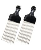 Luxxii Black Fist Metal Afro Pick Comb (2 Pack) - 9 Long, Hair Detangler and Styling Tool - Buy Online on GoSupps.com